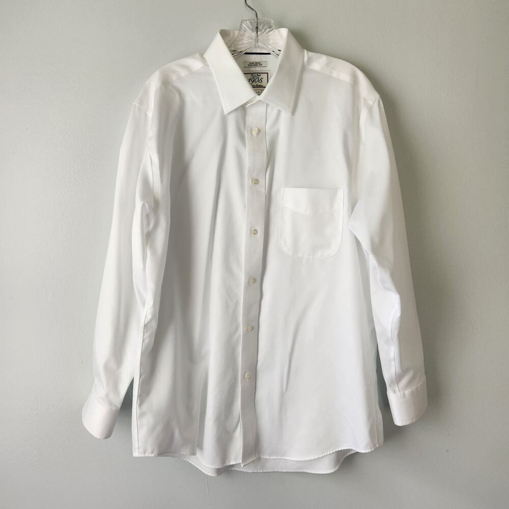 Jos A Bank 1905 Shirt Mens 16.5-33 White Button Up Business Professional Wedding